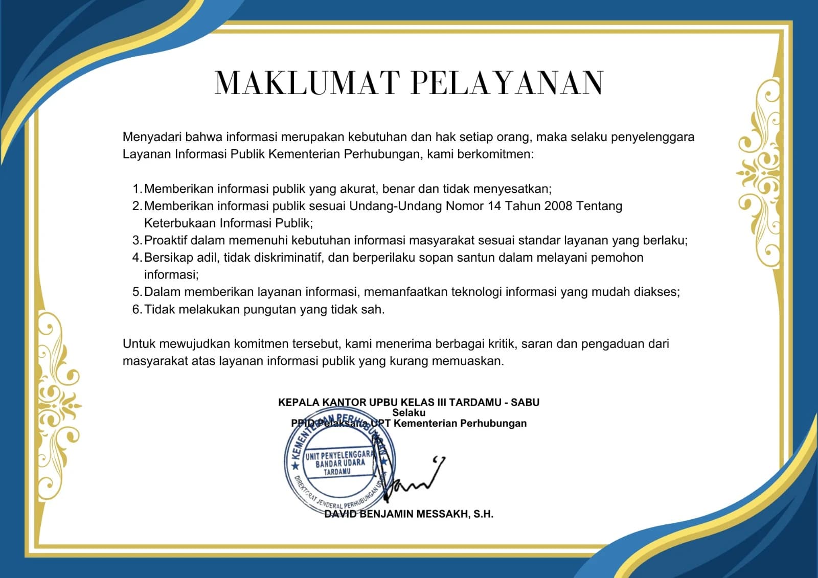 Maklumat Pelayanan